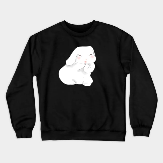 Holland lop white rabbit grooming | Bunniesmee Crewneck Sweatshirt by GambarGrace